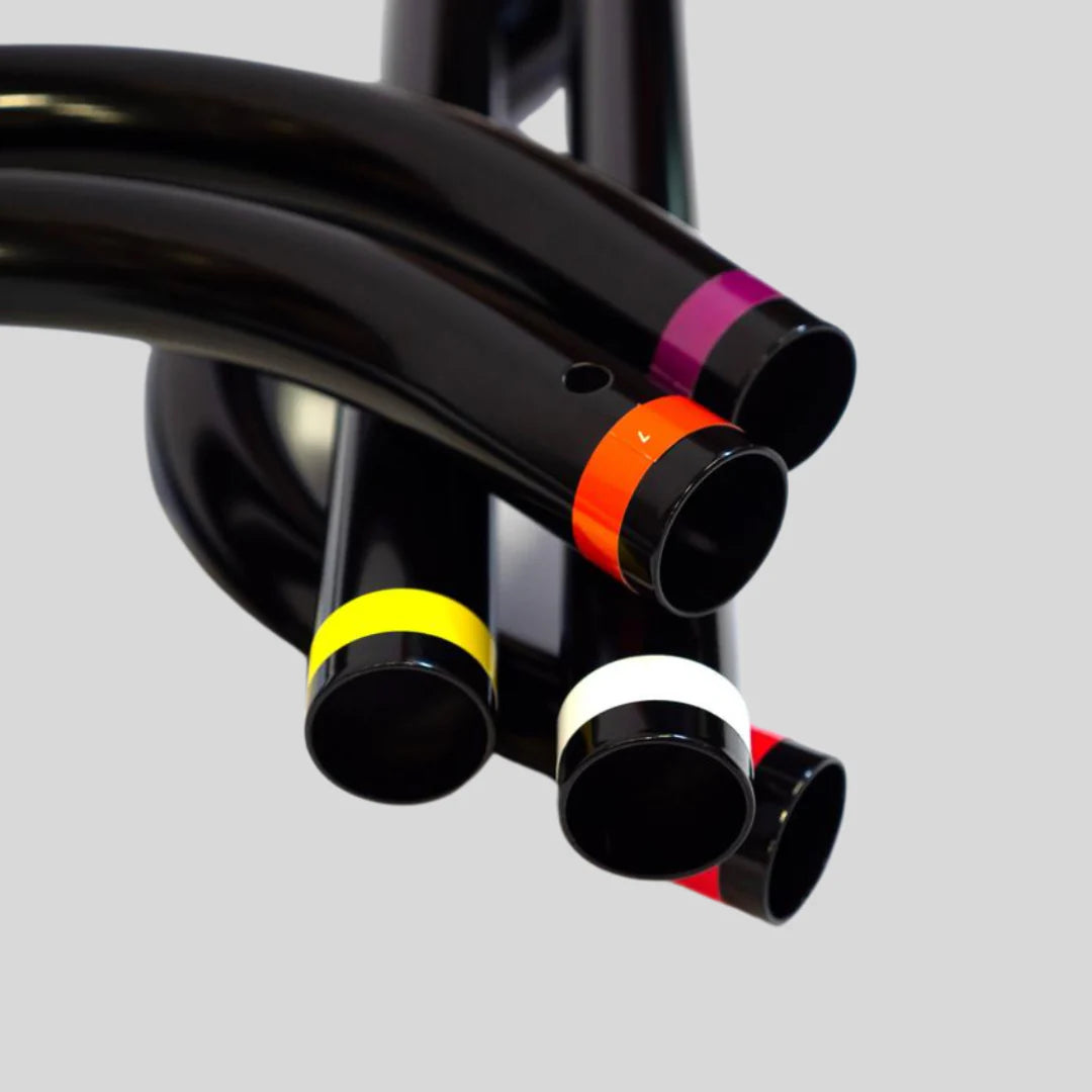 Close-up of Net Return Home replacement tubes with color-coded ends for easy frame assembly.