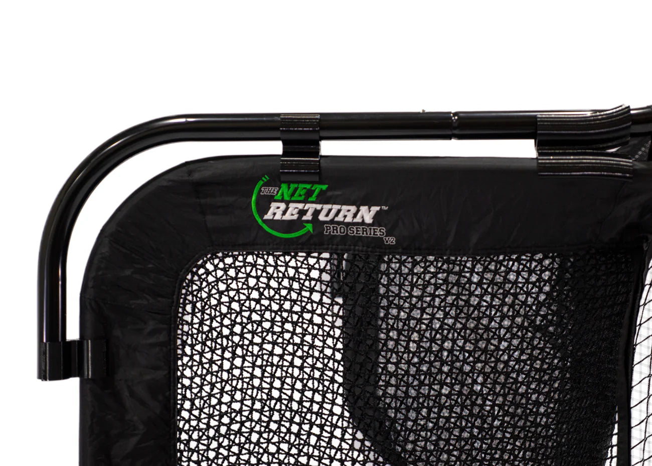 The Net Return golf net with No Fly Zone V2 installed, mount brackets